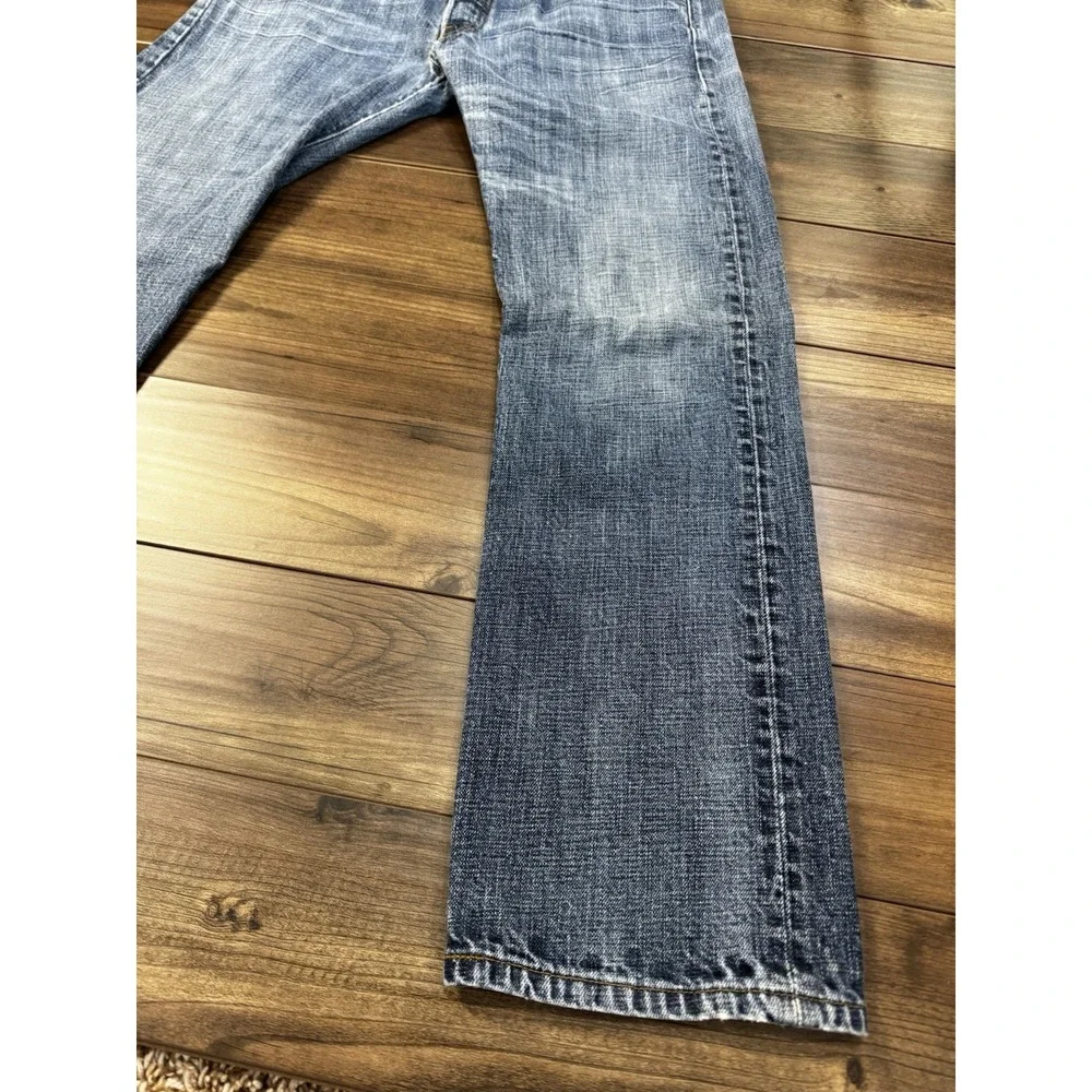 Vtg Y2K Levi 501 Jeans Mens 33x32 Blue Medium Wash Denim Button Fly Straight Leg